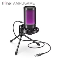 [R$79 Moedas/APP/Taxa inclusa] Microfone FIFINE AMPLIGAME A2 RGB com Suporte e Cabo Removível