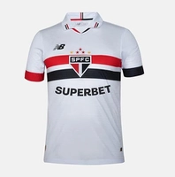 Camisa SPFC 2024 Jogador Masculina P Branco/Vermelho