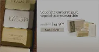 [Natura] Ekos Sabonete em Barra Puro Vegetal Cremoso Sortido - 4und de 100g R$ 19,70