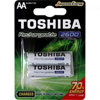 Pilha Toshiba AA Recarregável 1,2V 2600mAh c/ 2 unid.