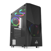 Gabinete Gamer Montech FIGHTER 500, Mid Tower, Black, ATX, 4 Fans, Vidro Temperado