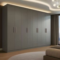 Guarda Roupa Casal 8 Portas 4 Gavetas Paris Espresso Móveis - Cinza