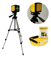 Nível a Laser Verde 2 Linhas Mestri c/ Suporte e Tripé Recarregavel 20m Autonivelante