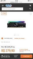Memória XPG Spectrix D41 TUF, RGB, 8GB, 3000MHz | R$280