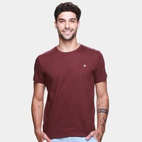 【 Tam.: P M e G e GG】Camiseta Masculina Casual Bordô Colcci