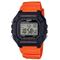 Relógio Masculino Casio Preto E Laranja Digital Quadrado Illuminator