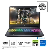 Notebook Gamer Predator Helios 300 PH315-54-70LH i7 11ª Windows 11 Home 16GB 512GB SSD RTX 3070 15,6