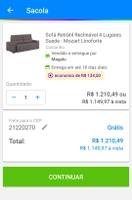 (App + Cliente ouro) Sofá retrátil reclinavel 4 lugares Suede D33 | R$1149