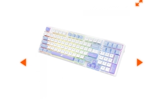 Teclado Gamer Mecânico SuperFrame Fusion Pro, RGB, Wireless/Bluetooth, Switch Kailh Box Ice Cream, Branco/Azul e Rosa