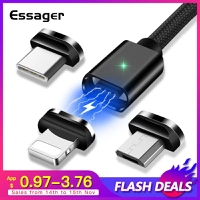 Essager Magnético Micro Cabo Usb Tipo C p/ Iphone e Samsung c/ Carregamento Rápido R$12