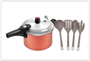 [APP] Panela de Pressão Fechamento Externo Cereja 4,5L Panelux+ 4 Utensílios | R$ 100