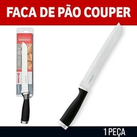 [ PRIME ] Faca Pão Aço Inox Couper 8' Haüskraft Cabo Preto No Voltagev