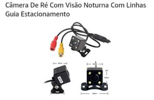 Câmera De Ré Com Visão Noturna Com Linhas Guia Estacionamento | R$60