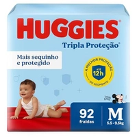 [REC R$ 71,15] Huggies Fralda Tripla Proteção M 92 Un