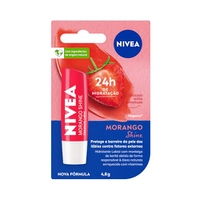 [REC/SUPER R$10,00] NIVEA Hidratante Labial Morango Shine 4,8g - Cuidado intensivo
