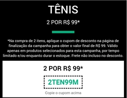 2 Tênis por R$99 na Dafiti