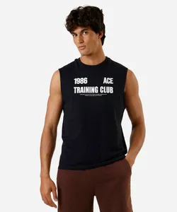 Regata Esportiva Masculina De Algodao Estampada Preta