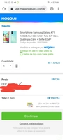 [Cartão Luiza] Smartphone Samsung Galaxy A71 128GB Azul 6GB RAM - Tela 6,7” Câm. Quádrupla Câm. + Selfie 32MP
