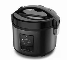 Panela de Arroz Elétrica Electrolux ERC10 Efficient 2 em 1 com Visor Glass por Rita Lobo 7 Xícaras - Preto/Inox