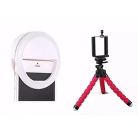 KIT Luz De Selfie Ring Light Anel Led + Tripé Flexível para Celular