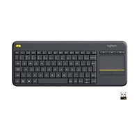 Teclado sem fio Logitech K400 Plus TV com Controle Easy Media e Touchpad Integrado, Conexão USB Unifying e Layout ABNT2