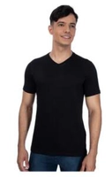 Kit 5 Camisetas Básica PRETO Gola V Basicamente P M G XGG | R$ 48