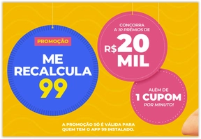 Concorra a 10 prêmios de 20 mil reais pela 99
