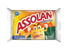 Esponja Multiuso Assolan Verde/Amarelo