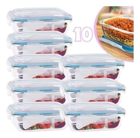 Kit 10 Potes de Vidro Herméticos 340ml