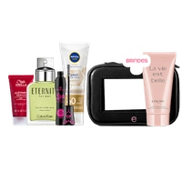 Black Box - Perfume Calvin Klein + Máscara de Cílios Essence + Máscara Wella + Protetor Solar Nivea + Frasqueira + Mini Body Lotion Lancôme Kit