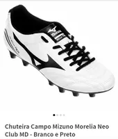 (N° 43)Chuteira de campo Mizuno Morelia neo club - preto e branco