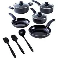 Conjunto de Panelas Happy Day Cinza Chumbo 5 peças + Conjunto de Utensílios 3 peças - La Cuisine