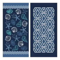 Kit 2 Toalhas Aveludada Praia Estampada  Lepper Buzios 75x15