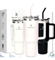 Copo Térmico Gigante 1,2L Inox Com Tampa e Canudo Inox Romantic Crown