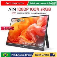 [do Brasil] Monitor portátil de 17,3 polegadas 1080P FHD ARZOPA A1M