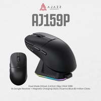 Mouse Ajazz AJ159P, com dock de carregamento, PAW3395, 1K