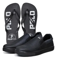 Kit com Tênis Slip On Masculino Polo Fran + Chinelo Básico