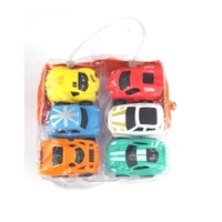 KIT COM 6 MINI CARRINHOS PULL BACK/FRICÇÃO COM BOLSA PORTÁTIL - CORRIDA