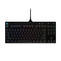 Teclado Mecânico Gamer Logitech G PRO com Layout US, RGB LIGHTSYNC, Design TKL, Cabo Destacável e Switch Exclusivo GX Blue Clicky