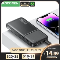 [GPay / Moedas] Powerbank Rocoren 10000mA White 