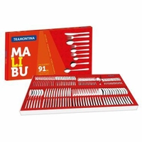 Faqueiro 91 Peças de Aço Inox Malibu Tramontina - R$120