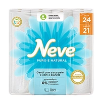 Neve Papel Higiênico Puro e Natural - 24 Rolos de 20mX10 cm