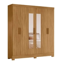 Guarda-Roupa Moval Valença com Espelho, 6 Portas, 2 Gavetas e 6 Prateleiras – 1,95cm de Largura