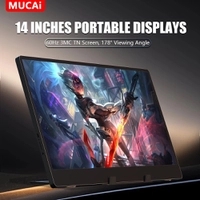 [Taxa inclusa] Monitor portátil MUCAI 14 polegadas 60Hz resolução 1366*768 painel TN 250cd/ ㎡