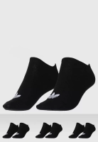 Kit 3pçs Meia adidas Originals Cano Baixo Trefoil Liner Preta