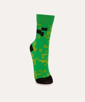 meia infantil cano alto minecraft verde