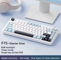 [R$ 271,35 APP + Moedas] Teclado mecânico Aula F75 sem fio 2.4G
