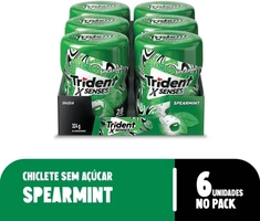 [R$6,43 cada] Chiclete Trident XSenses Spearmint Sem Açúcar Garrafa - Caixa com 6 unidades