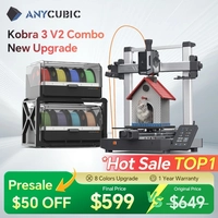 Anycúbico kobra 3 v2 combo 600 mm/s impressão rápida impressora 3d 8 cores a