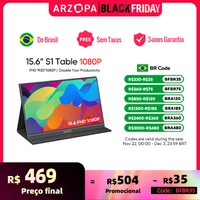 [R$386 MOEDAS/BR] Monitor Portátil Arzopa S1 15.6 '' FHD 1080P IPS Monitor Portátil com HDMI USB 